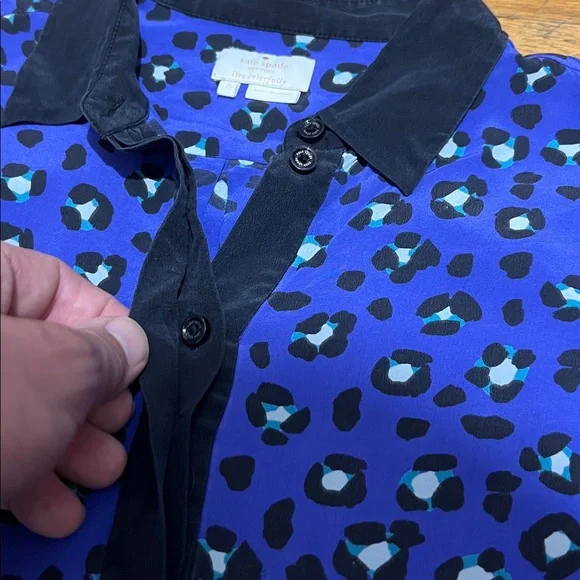 Kate Spade The 100% Silk Animal Print Blouse, size 0 - Picture 5 of 11